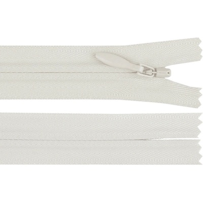 Spirálový zip skrytý YKK No 4 délka 55 cm, střední, 030 krémová nejsvět.