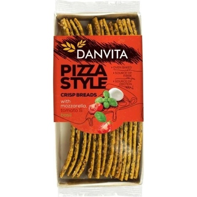 Danvita Pizza Style krehký chlieb s mozzarellou, paradajkami a bazalkou 130 g