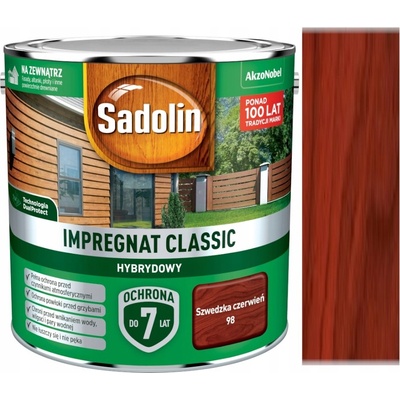 Impregnace na dřevo Sadolin Classic Švédská červeň 98 2,5 l