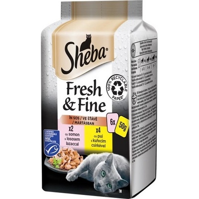 Sheba Fresh&Fine kura a losos 6 x 50 g