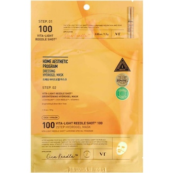 VT Cosmetics Vita-Light Reedle Shot 100 2Step Mask - Двуфазна хидрогелна маска за лице с спикули и ниацинамид 1бр/33г
