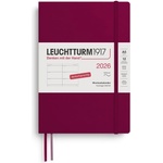 Leuchtturm1917 372557 Weekly Calendar Medium (A5) 2026, 12 Months, Softcover, Port Red, German (372557)