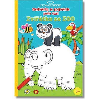 Omaľovánky spájanie podľa čísel CONCORDE zvieratká zo zoo