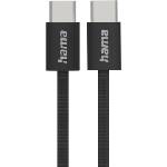 Hama Кабел за зареждане "Fabric", USB-C - USB-C, 1 m, Nylon, черен (HAMA-195002) - cybertrade