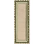 Flair Rugs Ръчно изработена вълнена пътека в зелен и естествен цвят 80x230 cm Lois Scallop - Flair Rugs (503119376100)