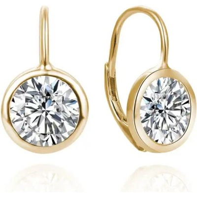 Olivie strieborné krištáľové náušnice GOLD 8325