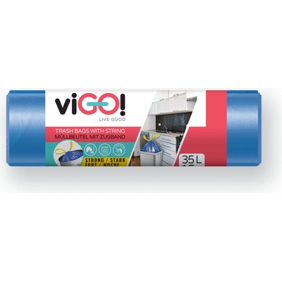 Vigo pytle zatahovací HDPE 35 l 12 µm 15ks modré