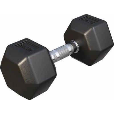 Gorilla Sports Hexagon jednoruční činka pogumovaná 12,5 kg 76728