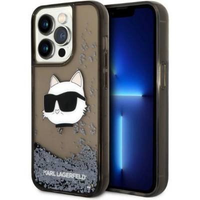KARL LAGERFELD Кейс Karl Lagerfeld KLHCP14XLNCHCK за iPhone 14 Pro Max 6.7", черен / черен, твърд, Glitter Choupette Head (KF001425-0)