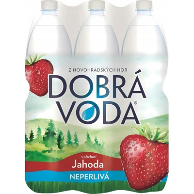 Dobrá voda Neperlivá s příchutí jahoda 6 x 1,5 l