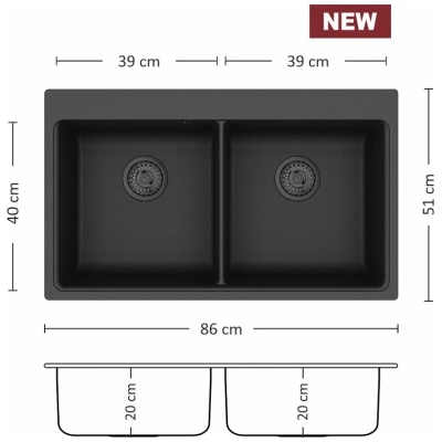Eurolux FERETA 86.2 SI Композитна мивка за вграждане (FERETA 86.2 S)