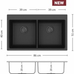 Eurolux FERETA 86.2 SI Композитна мивка за вграждане (FERETA 86.2 S) Мивка за вграждане