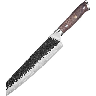 IZMAEL Damaškový kuchynský nôž Tetsuya Kiritsuke/Hnedá 21 cm