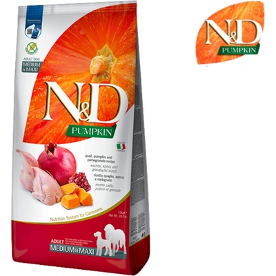 N&D Pumpkin Dog Adult Medium & Maxi Quail & Pomegranate 12 kg