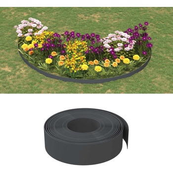 Image 1 of vidaXL Градински кантове, 5 бр, сиви, 10 м, 15 см, полиетилен (3155443)