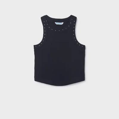 MAYORAL Потник рипс черен за момиче с капси Mayoral