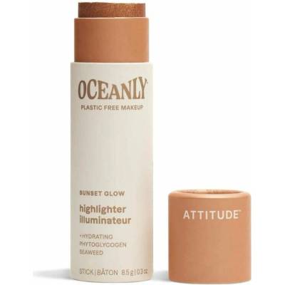 Attitude Oceanly Plastic Free Makeup tuhý krémový rozjasňovač Sunset Glow 8,5 g