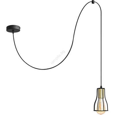 Helam Пендел TUBE LONG 1xE27/15W/230V черен/златист (HE1642)