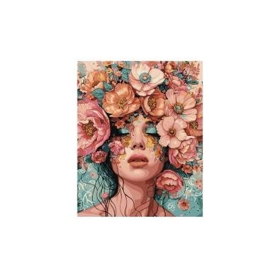 Ideyka Paint by Number Kit Girl in Flowers 40x50 AP0045