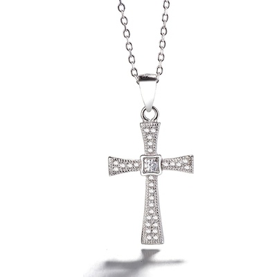 DELIS Медальон от сребро 925, jw1301, кръстовиден модел, родиево покритие (jw1301)