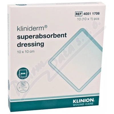 Kliniderm Superabsorpčný obväz 10 × 10 cm 10 ks