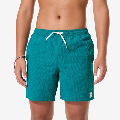 Decathlon Detské plážové šortky 100 Seersucker zelené