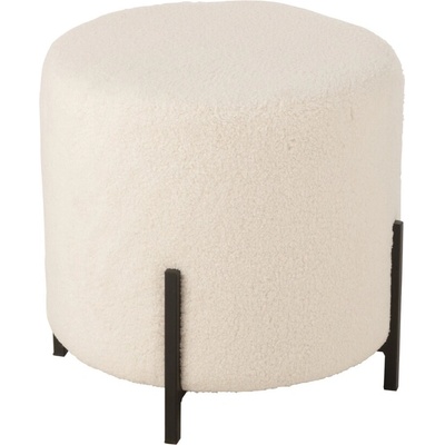 J-Line Bílý čalouněný taburet Filo 42 cm