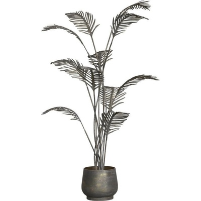 Mosadzná antik kovová dekorácia kvetina v kvetináči - 53*94 cm - Chic Antique