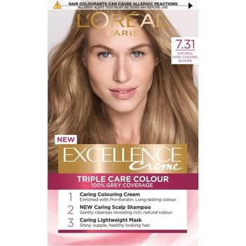 L'Oréal L'Oréal Еxcellence Боя за коса, 7.31 Natural Dark Caramel Blonde
