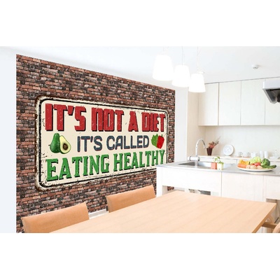 DIMEX ART Самозалепваща се флизелинова фототапета винтидж плакат за храна 375 x 250 см