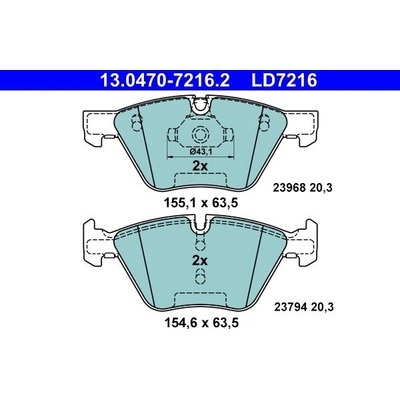 Sada brzdových destiček ATE Ceramic 13.0470-7216 (AT LD7216)