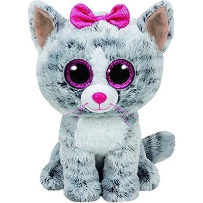 TY Toys Плюшена играчка TY Toys - Сиво коте Kiki, 24 cm (TY37075)