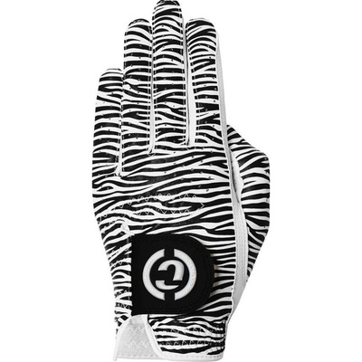 Duca del Cosma Designer Pro Zebra Womens Golf Glove Ľavá biela/čierna S