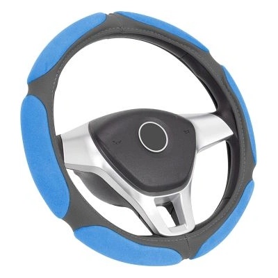 Калъф за волан от еко кожа 38см - Race - син цвят