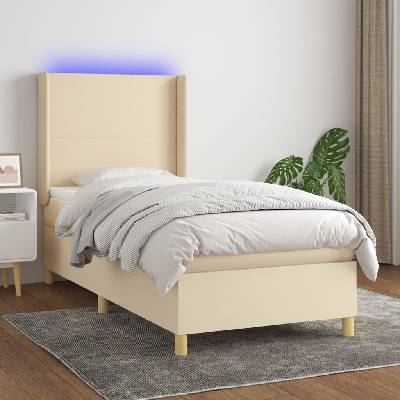 vidaXL 3138698 Boxspring s matrací a LED textil / Barva krémová