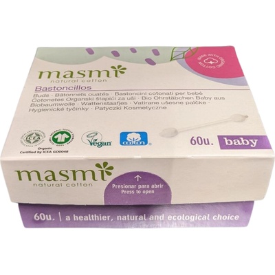 masmi Bio tyčinky do uší pre deti 60 ks