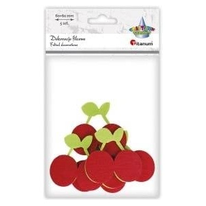 TITANUM Felt cherry 3D red-green 5pcs