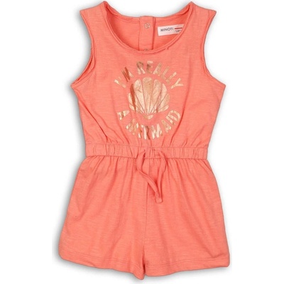 Minoti TG PLAYSUIT Overal dievčenský bavlnený řůžová