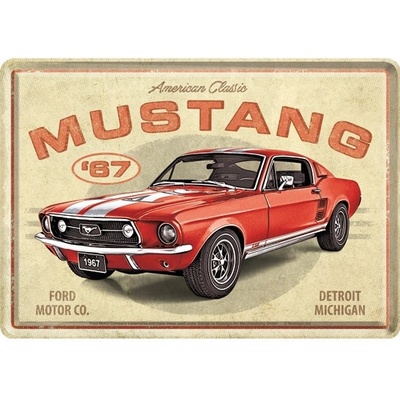 NOSTALGIC ART cedule FORD MUSTANG GT 1967 beige/red