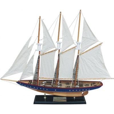 SEA Club Plachetnice - Atlantik, dřevo s plátěnými plachtami, s mosaznou jmenovkou, D: 71cm, V: 56cm 5165