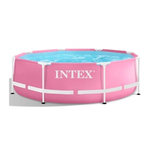 Intex Басейн Intex, Кръгъл, Диаметър 244 см, Височина 76 см, PVC/стомана, Обем 2843 л, Розов (423340)
