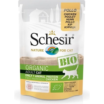 Schesir BIO Pouch Chicken -Пауч за израснали котки с пилешко месо, 4 броя х 85 гр