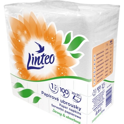 Linteo Satin ubrousky papírové 100ks 33x33cm