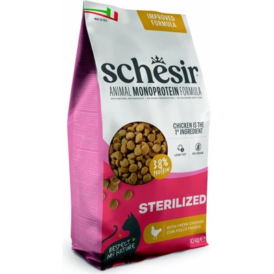 Schesir Cat Sterilized Animal Monoprotein Formula kuracie mäso 10 kg
