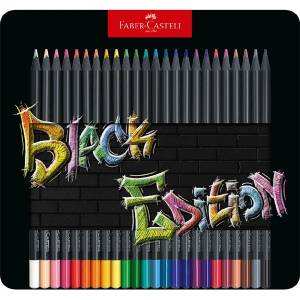 Faber-Castell Black Edition Комплект цветни моливи 24 бр. с черно тяло в метална кутия FC116425 (FC116425)