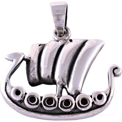 Vorlové Šperky Stříbrný přívěsek vikingská loď PR370