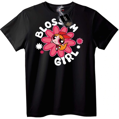 NOONEBRAND Тениска Момиче Разцвет Powerpuff - S, Black
