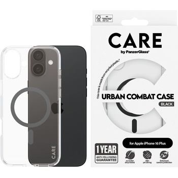 Image 1 of Panzer Гръб CARE by PanzerGlass за iPhone 16 Plus, Flagship Case Urban Combat w. Black MagSafe