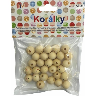 PKstar Korálky dřevěné 14 mm úsměv