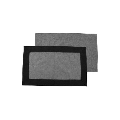 Home Elements Prestieranie s obrubou recyklovaná bavlna svetlo šedá + tmavo šedá 30x50 cm